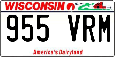 WI license plate 955VRM