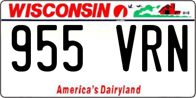 WI license plate 955VRN