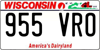 WI license plate 955VRO