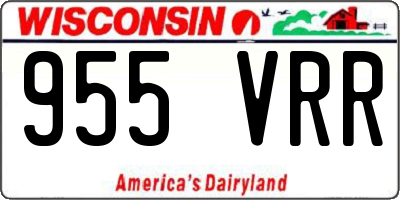WI license plate 955VRR
