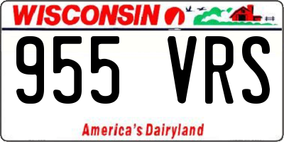 WI license plate 955VRS