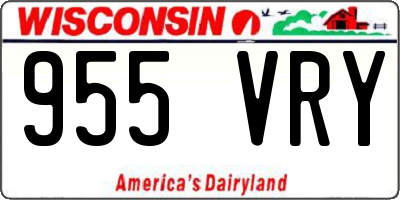 WI license plate 955VRY