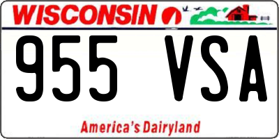 WI license plate 955VSA