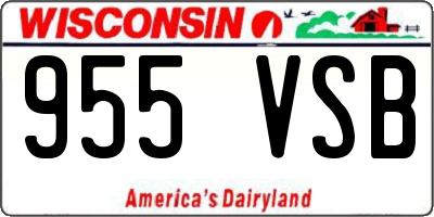 WI license plate 955VSB