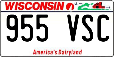 WI license plate 955VSC