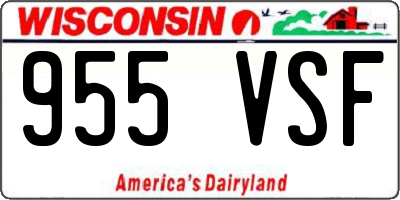 WI license plate 955VSF