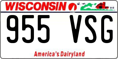 WI license plate 955VSG