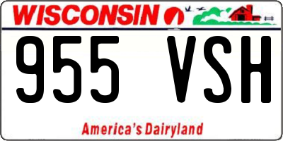 WI license plate 955VSH