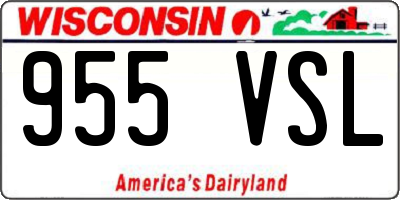 WI license plate 955VSL