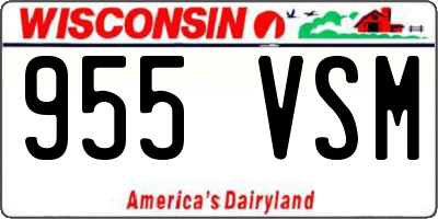 WI license plate 955VSM