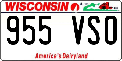 WI license plate 955VSO