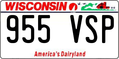WI license plate 955VSP
