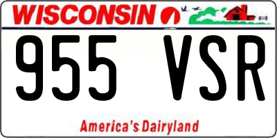 WI license plate 955VSR