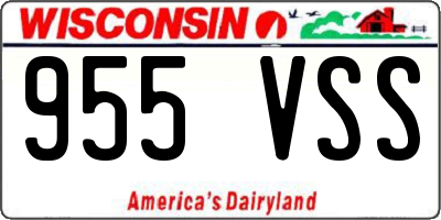 WI license plate 955VSS