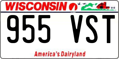 WI license plate 955VST