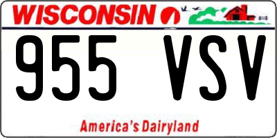 WI license plate 955VSV