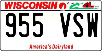 WI license plate 955VSW