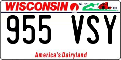 WI license plate 955VSY