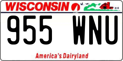 WI license plate 955WNU