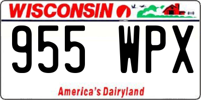WI license plate 955WPX