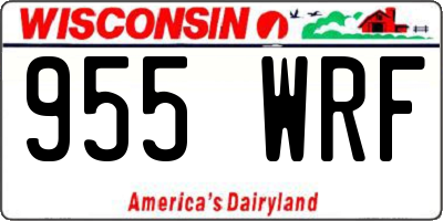 WI license plate 955WRF