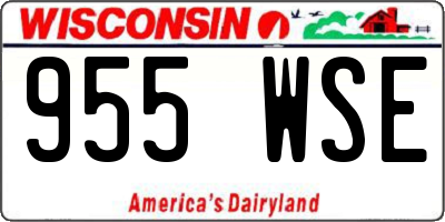 WI license plate 955WSE