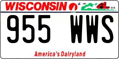 WI license plate 955WWS