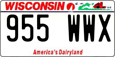 WI license plate 955WWX