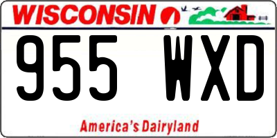 WI license plate 955WXD