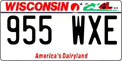 WI license plate 955WXE