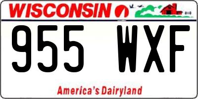 WI license plate 955WXF