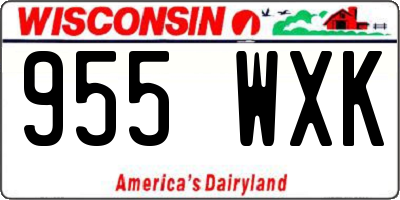 WI license plate 955WXK