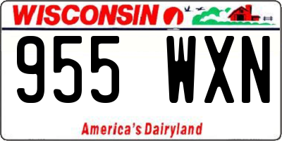 WI license plate 955WXN