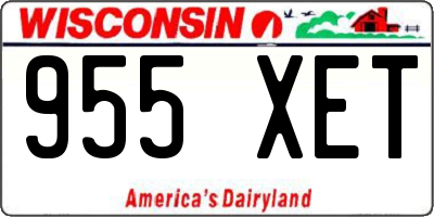 WI license plate 955XET
