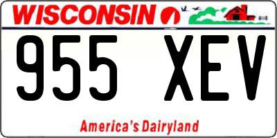 WI license plate 955XEV
