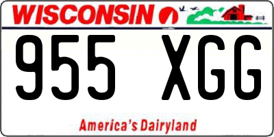 WI license plate 955XGG