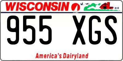 WI license plate 955XGS