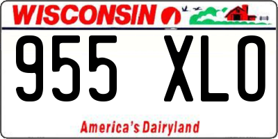 WI license plate 955XLO