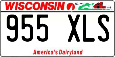 WI license plate 955XLS