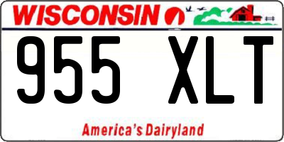 WI license plate 955XLT