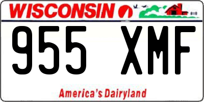 WI license plate 955XMF