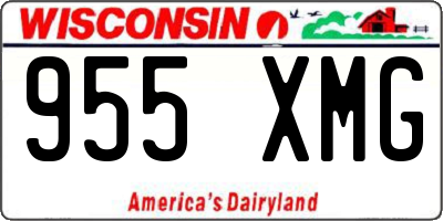 WI license plate 955XMG