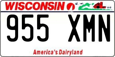 WI license plate 955XMN