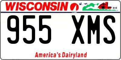 WI license plate 955XMS