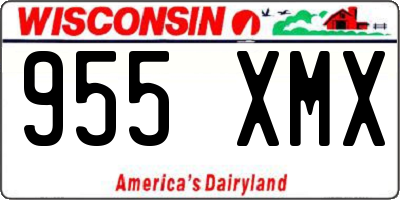 WI license plate 955XMX