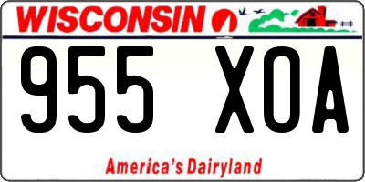 WI license plate 955XOA