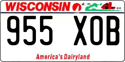 WI license plate 955XOB