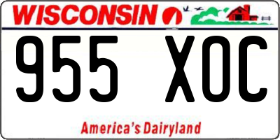 WI license plate 955XOC