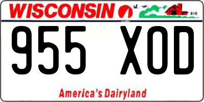 WI license plate 955XOD