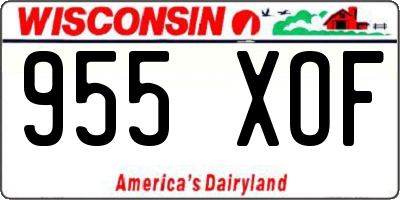 WI license plate 955XOF